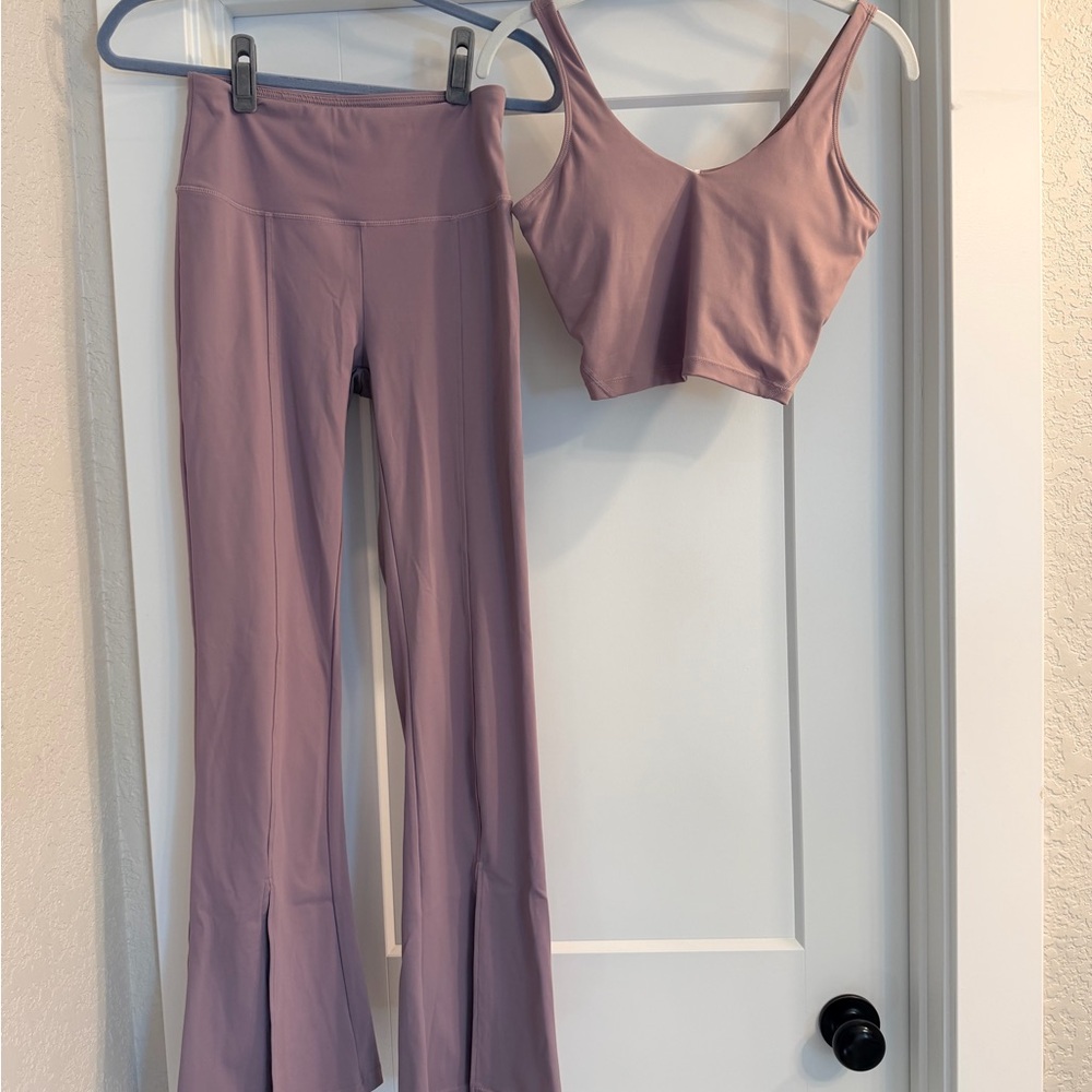 Women's Yoga Flare Pants and Crop Top Set